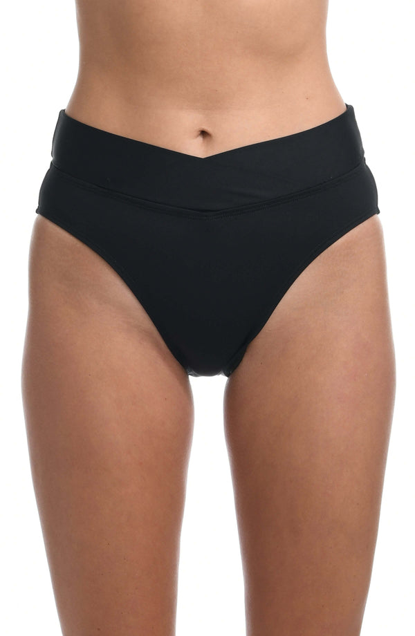 la blanca Island Goddess Crossover High Waist Bottom - Black - FINAL SALE