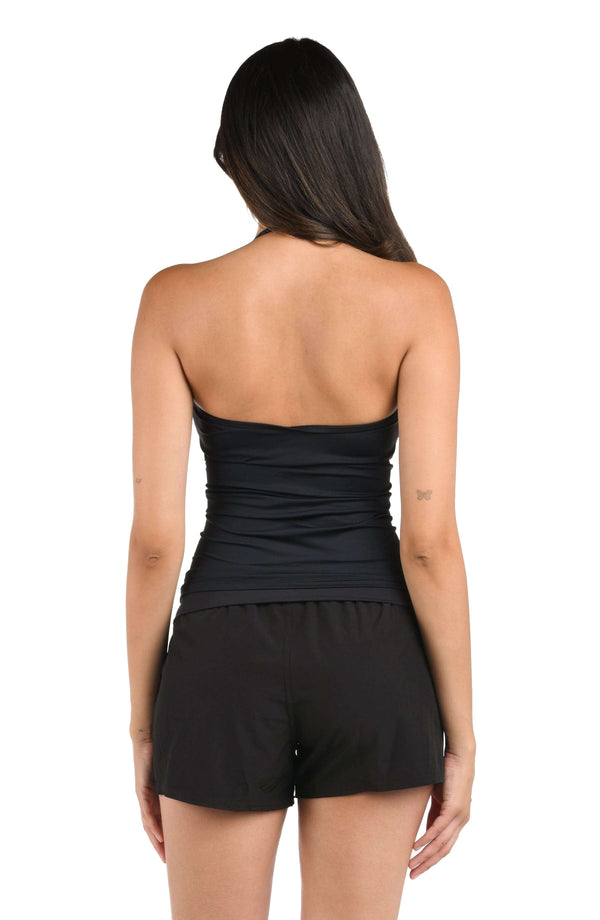 La Blanca Island Goddess Foldover 3" Inseam Board Short - Black - FINAL SALE