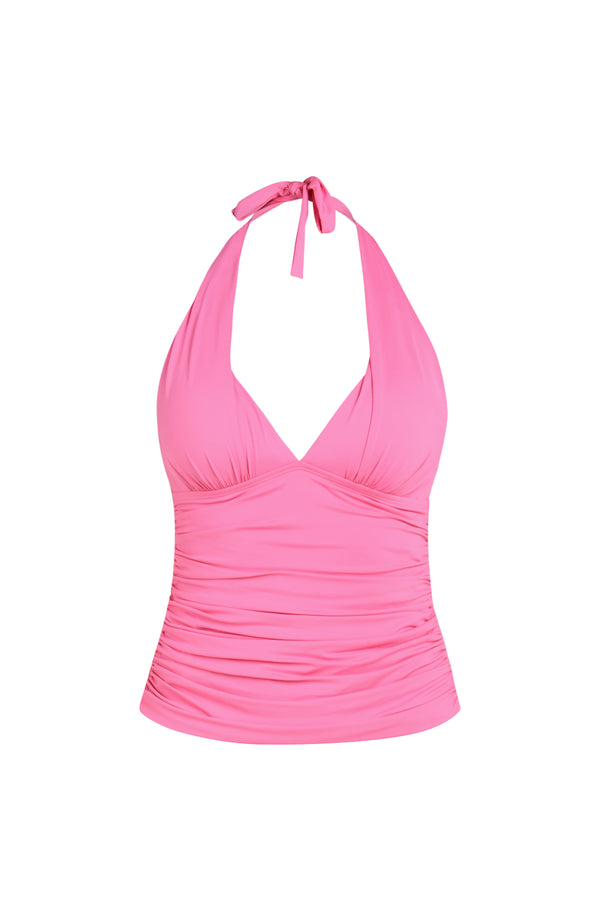 La Blanca Island Goddess Halter Tankini Top - Rose Pink