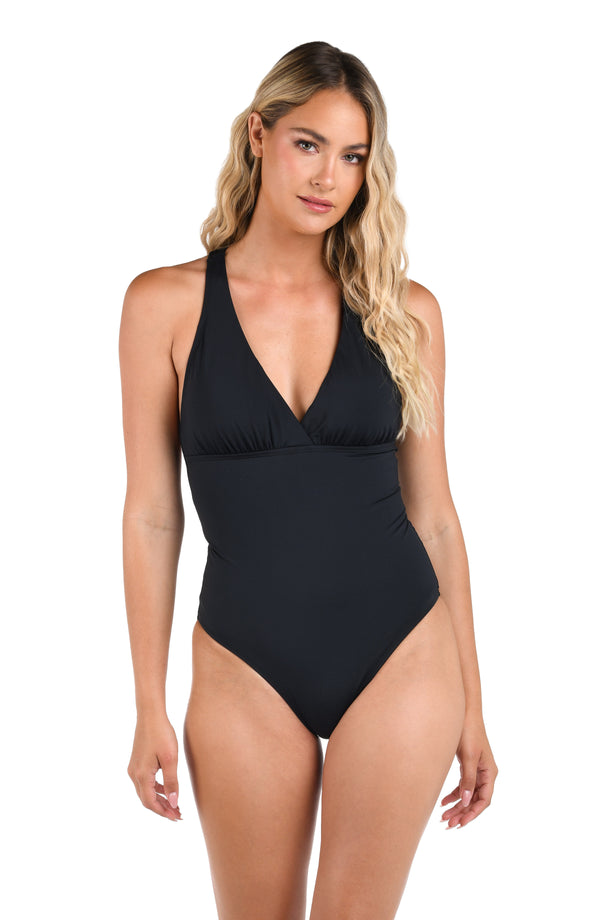 la blanca Island Goddess Macrame Back One Piece - FINAL SALE