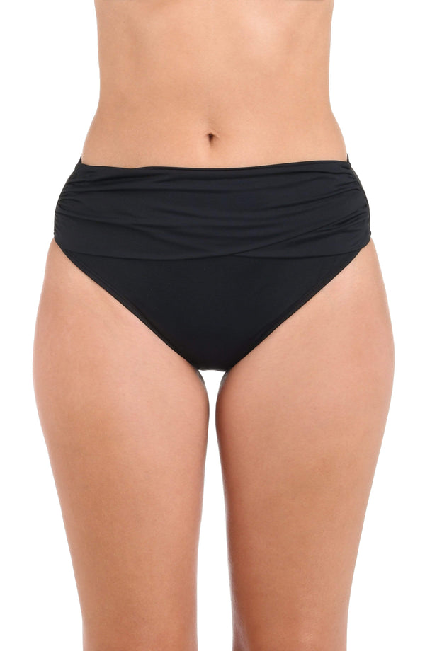 la blanca Island Goddess Mid-Waist Sash Band Bottom - Black