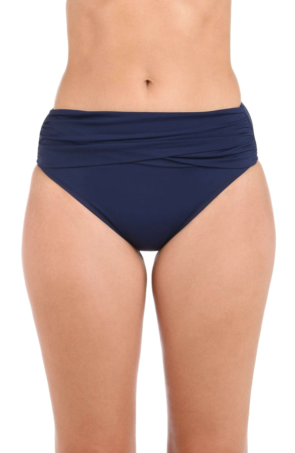 la blanca Island Goddess Mid-Waist Sash Band Bottom - Indigo