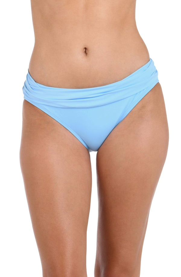 la blanca Island Goddess Shirred Band Hipster Bottom - Crystal Blue