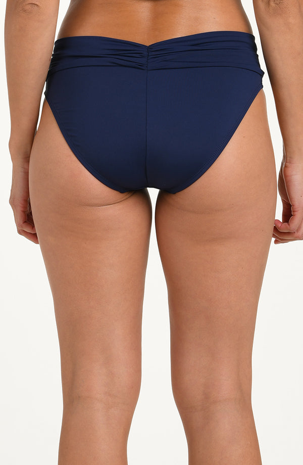 La Blanca Island Goddess Shirred Band Hipster Bottom - Indigo