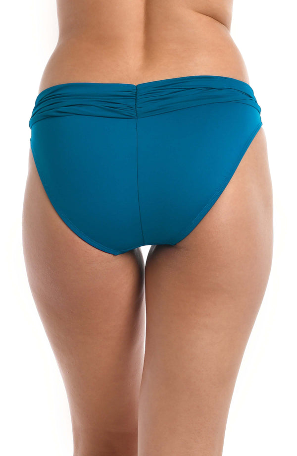 La Blanca Island Goddess Shirred Band Hipster Bottom - Ocean - FINAL SALE