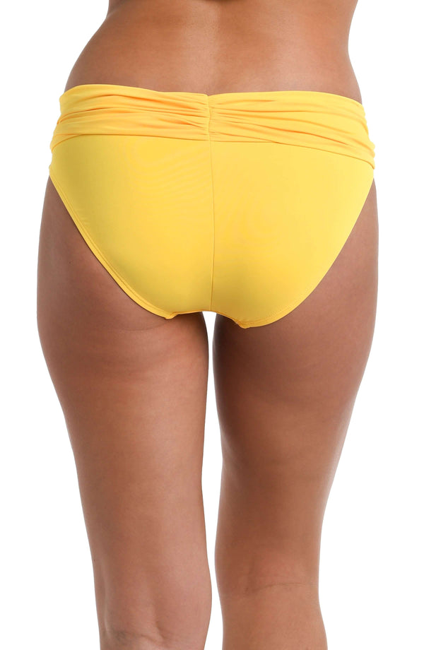 La Blanca Island Goddess Shirred Band Hipster Bottom - Pineapple - FINAL SALE