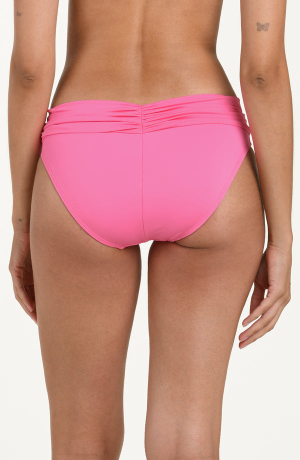 La Blanca Island Goddess Shirred Band Hipster Bottom - Rose Pink