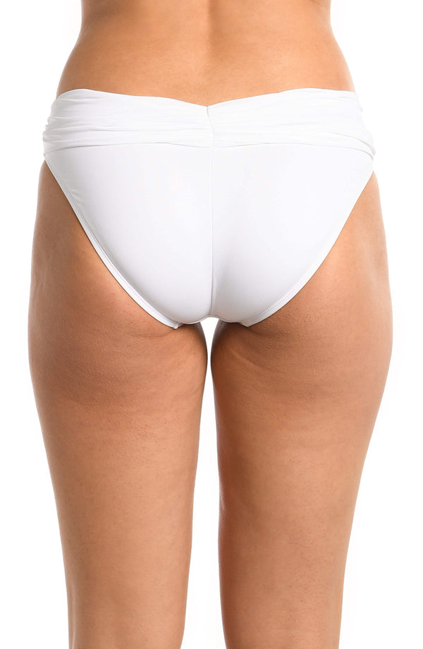La Blanca Island Goddess Shirred Band Hipster Bottom - White