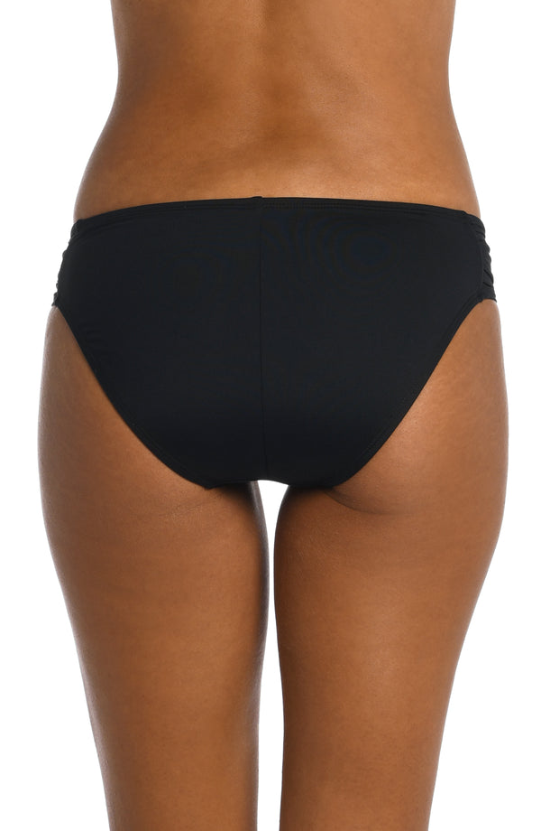 La Blanca Island Goddess Side Shirred Hipster Bottom - Black