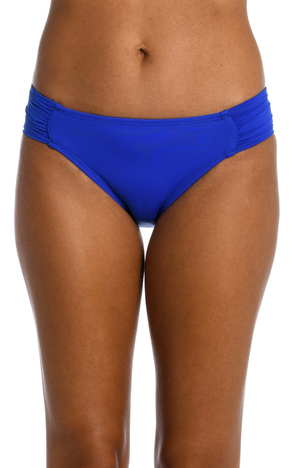 la blanca Island Goddess Side Shirred Hipster Bottom - Sapphire (Final Sale)