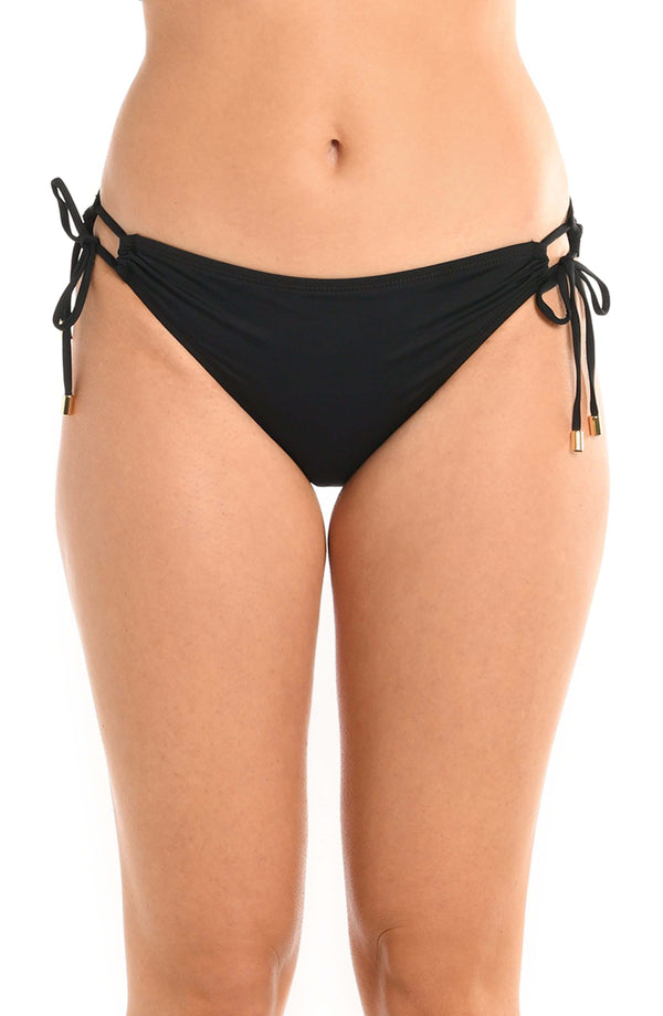 la blanca Island Goddess Side Tie Hipster Bottom - Black