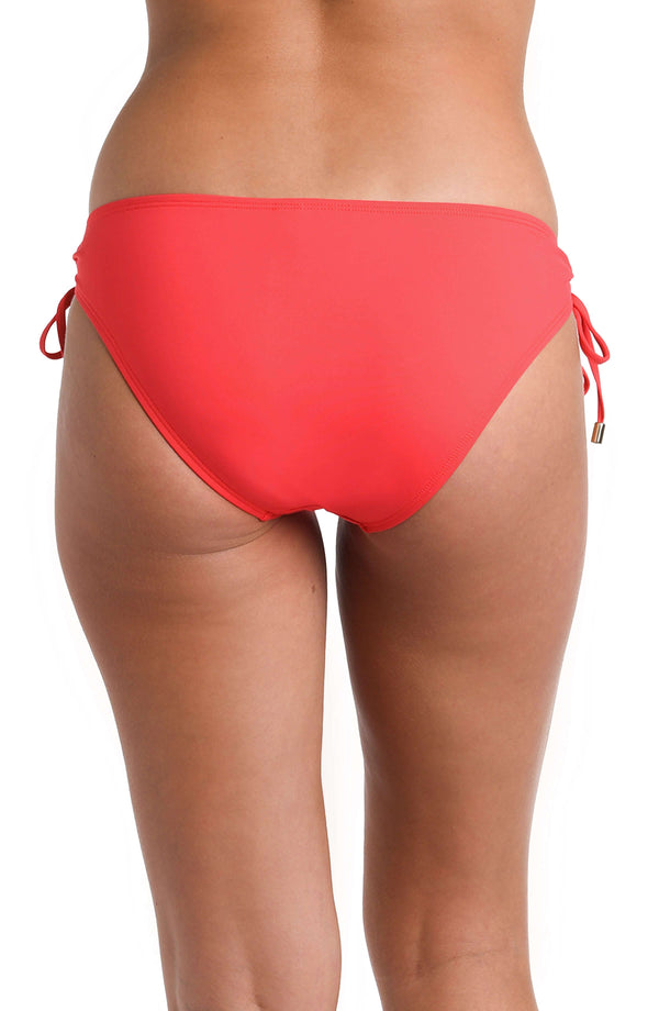La Blanca Island Goddess Side Tie Hipster Bottom - Guava - FINAL SALE