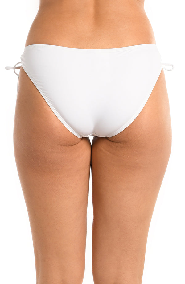 La Blanca Island Goddess Side Tie Hipster Bottom - White