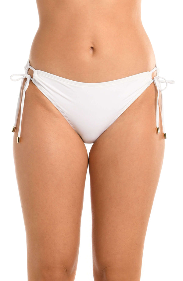 la blanca Island Goddess Side Tie Hipster Bottom - White