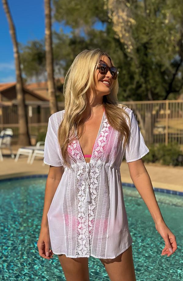 La Blanca Coastal Covers Kimono - White - FINAL SALE
