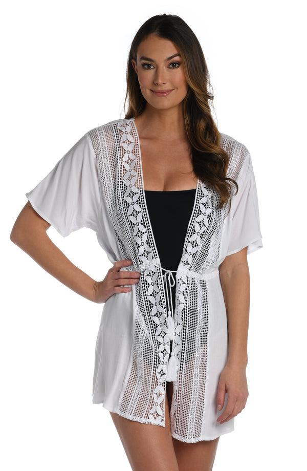 la blanca Coastal Covers Kimono - White - FINAL SALE
