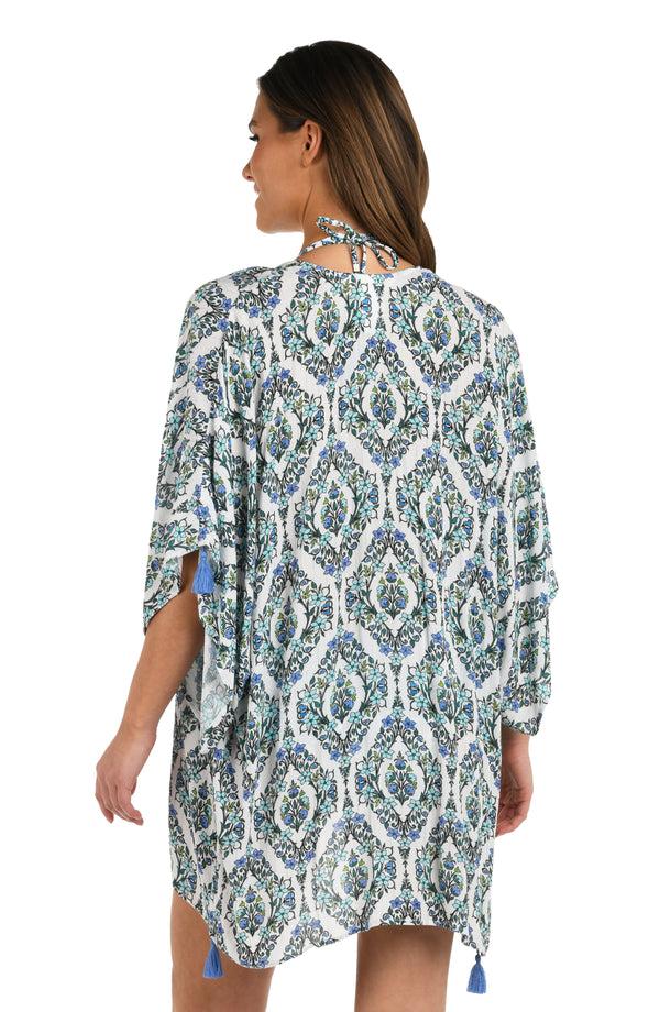 La Blanca Deja-Blue Diamond Kimono Cover Up