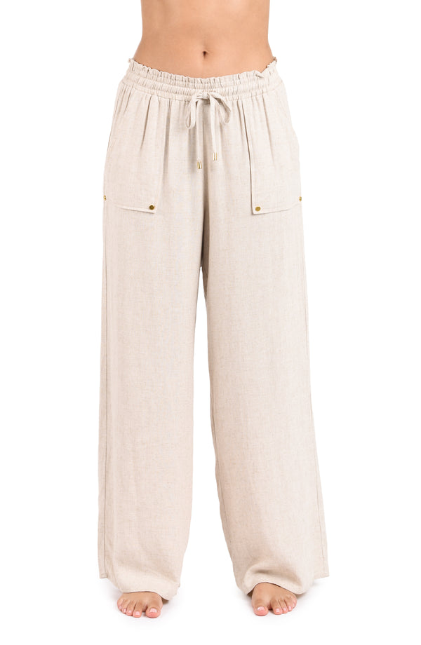 La Blanca Delphine Coast Beach Pant Cover Up - Taupe