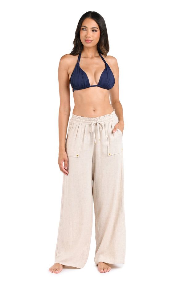 la blanca Delphine Coast Beach Pant Cover Up - Taupe
