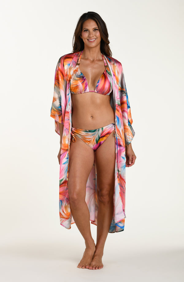 La Blanca Feathered Impressions Long Kimono