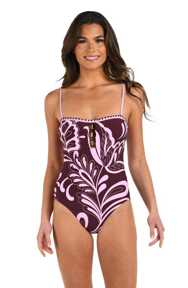 La Blanca Fiji Flora Bandeau One Piece