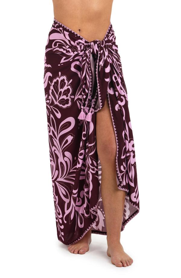 la blanca Fiji Flora Pareo Wrap Cover Up