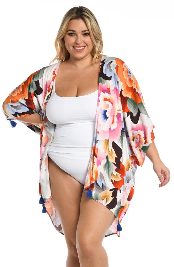 la blanca Floral Rhythm Kimono - FINAL SALE
