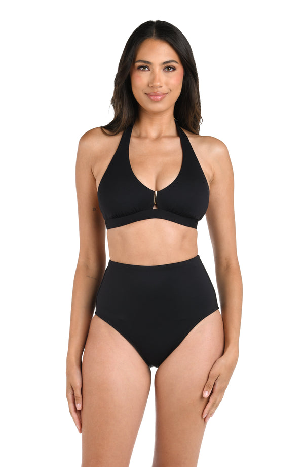 la blanca LB Luxe Banded Halter Top - Black