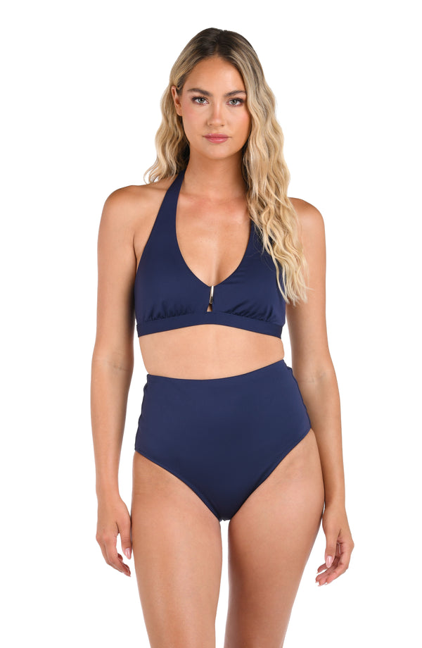 la blanca LB Luxe Banded Halter Top - Indigo