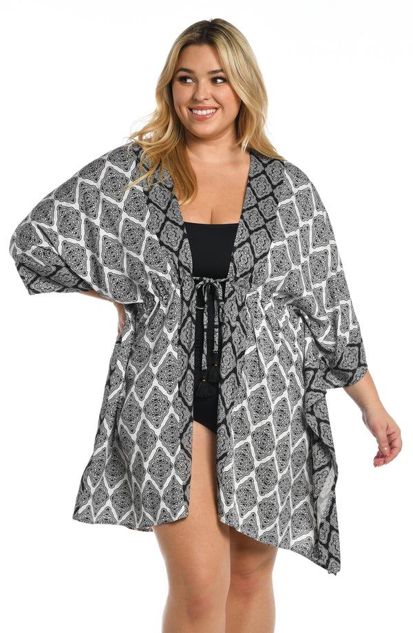 La Blanca Oasis Tile Kimono - FINAL SALE