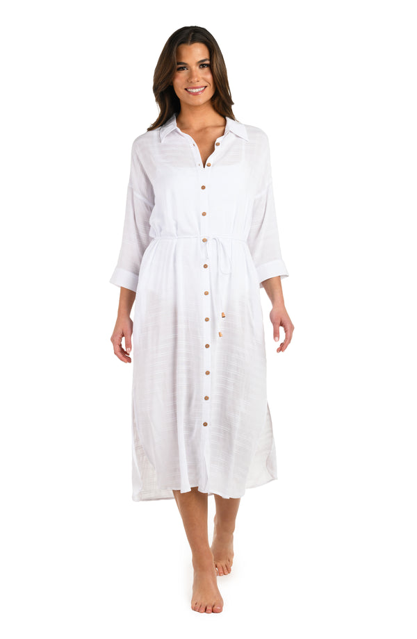 La Blanca Sea Cove Covers Button Up Shirt Dress