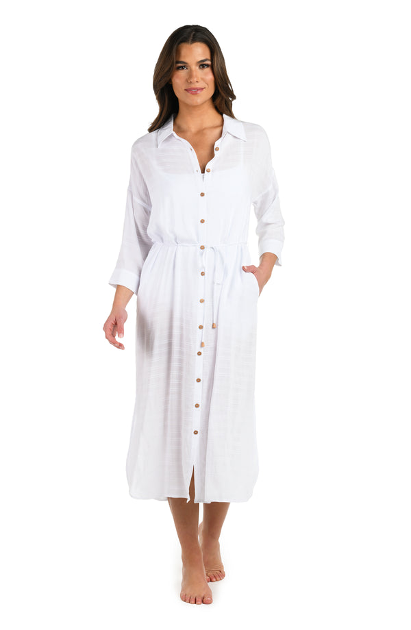 La Blanca Sea Cove Covers Button Up Shirt Dress