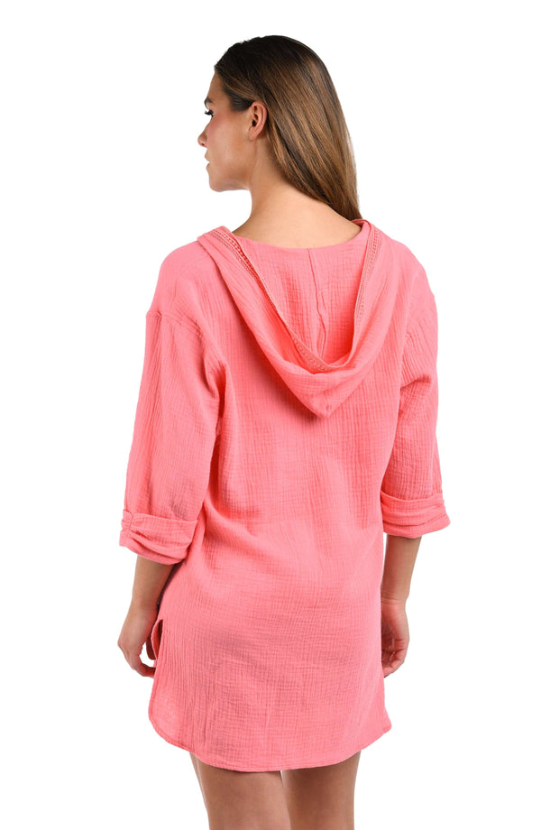 La Blanca Seaside Covers Hoodie - Light Coral