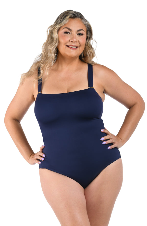 La Blanca LB Luxe Over The Shoulder One Piece - Indigo