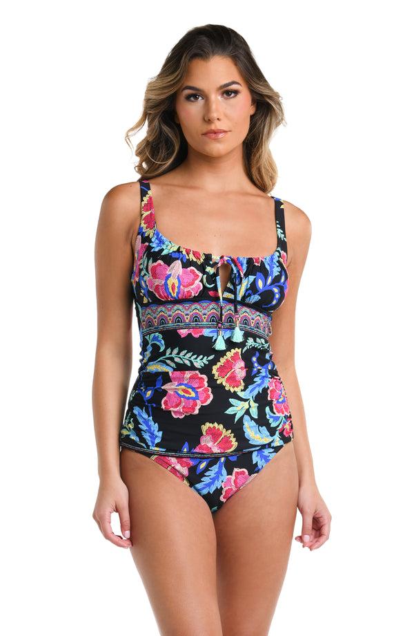 La Blanca Midnight Magic Over The Shoulder Tankini Top - FINAL SALE