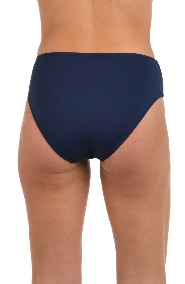 La Blanca Miss Americana Crossover Mid-Waist Swimsuit Bottom