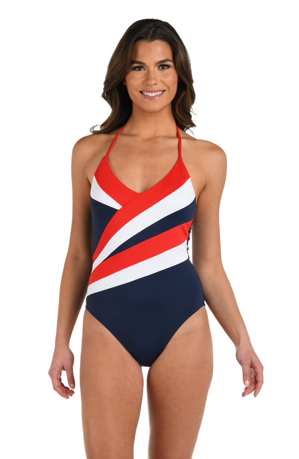 La Blanca Miss Americana Scoop Front One Piece Swimsuit