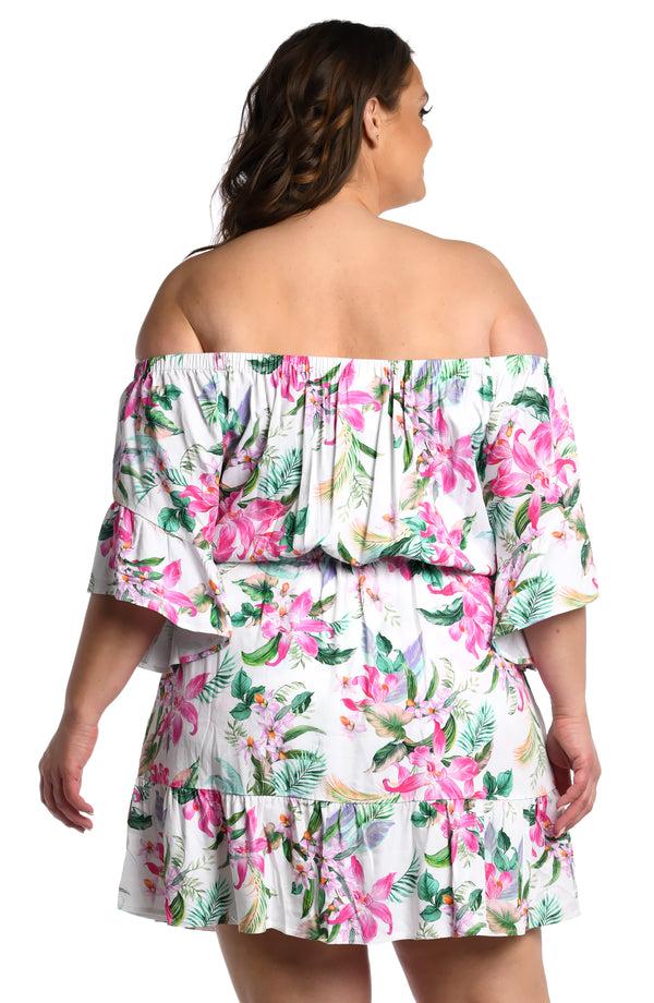La Blanca Mystic Palms Off-The-Shoulder Cover Up Dress - FINAL SALE