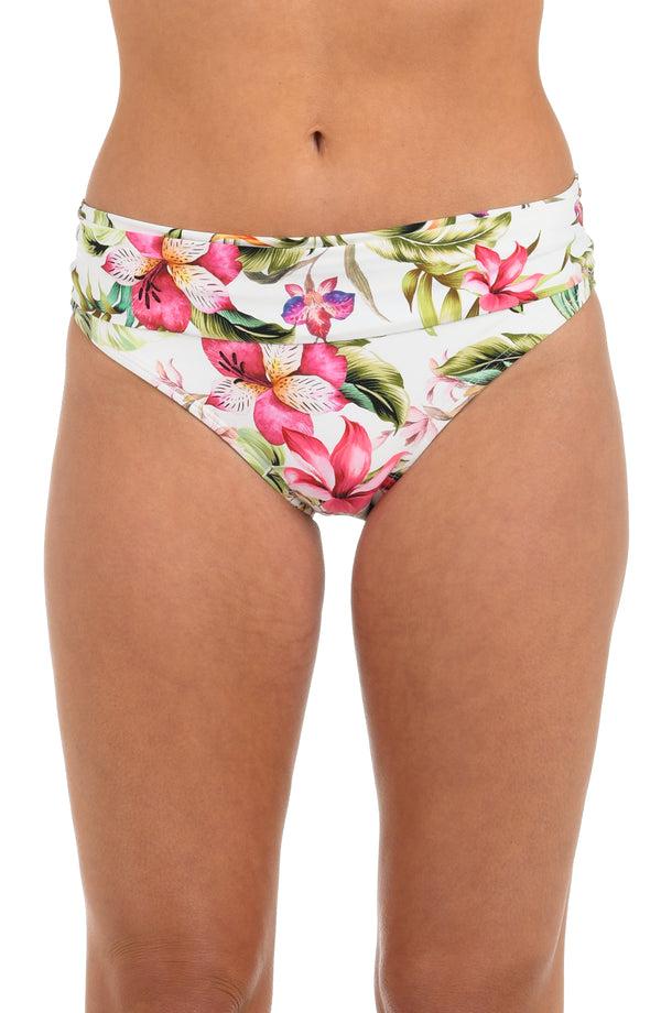 la blanca Polynesian Paradise Shirred Band Hipster Bottom