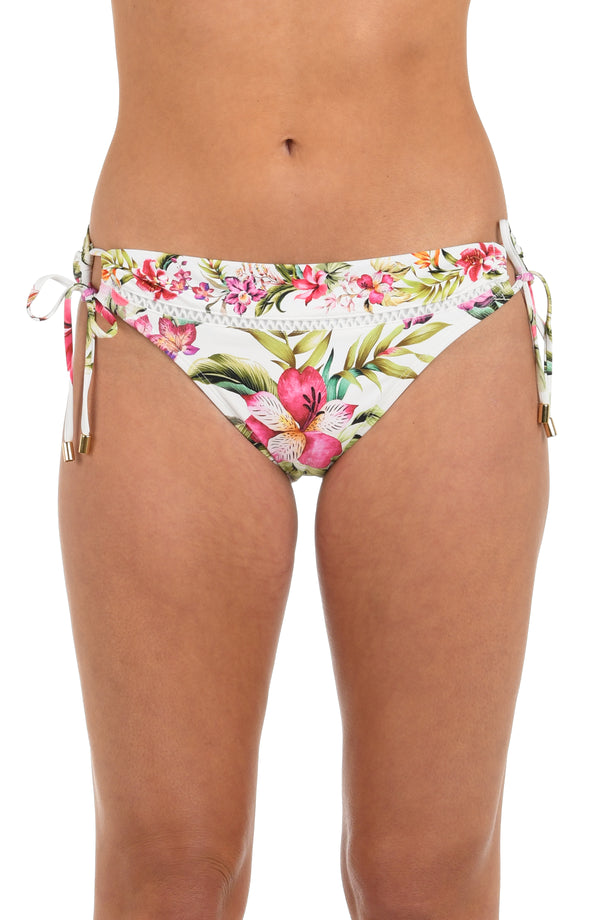 la blanca Polynesian Paradise Side Tie Hipster Bottom