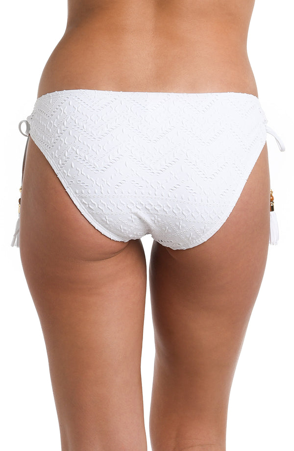 La Blanca Saltwater Sands Side Tie Hipster Bottom - White - FINAL SALE