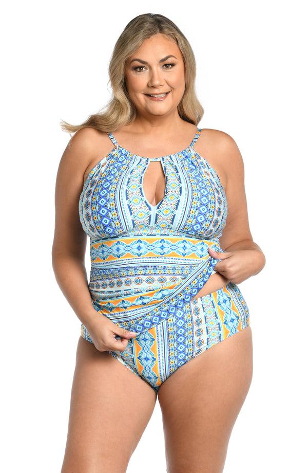 La Blanca Scarf City Keyhole Tankini Top - FINAL SALE