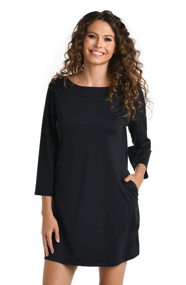 La Blanca Slinky Jersey Boat Neck Tunic Cover Up - FINAL SALE