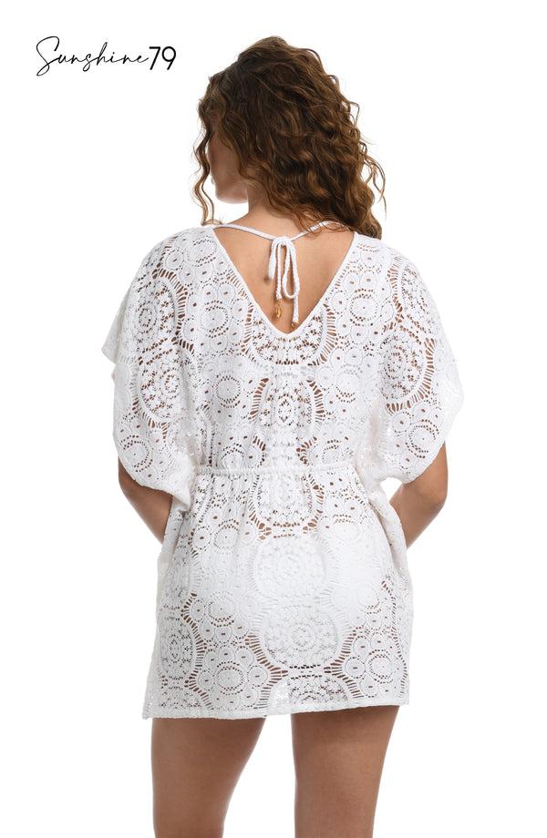 La Blanca Sunshine 79 Chillin' Crochet V-Neck Caftan Cover Up - FINAL SALE