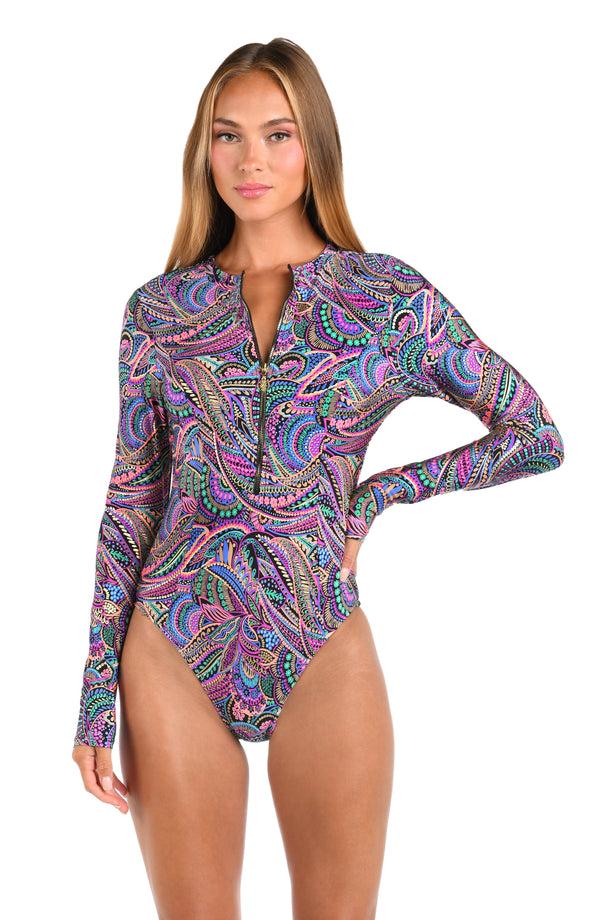 la blanca Sunshine 79 Disco Dream Paddlesuit One Piece - FINAL SALE