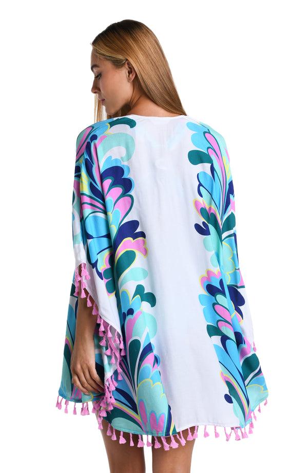 La Blanca Sunshine 79 Far Out Feathers Open Front Kimono - FINAL SALE
