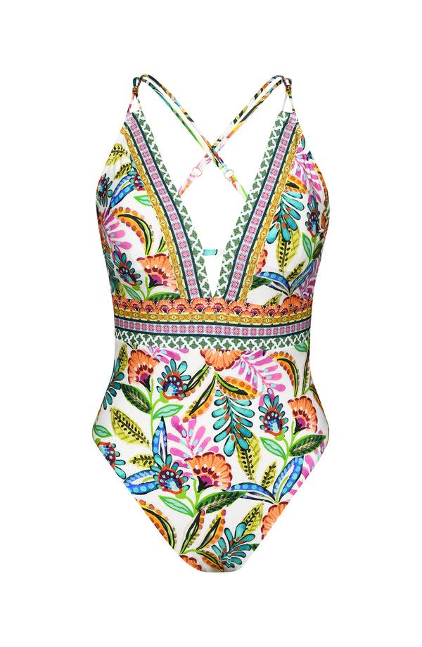 La Blanca Sunshine 79 Jungle Jive V-Plunge One Piece - FINAL SALE