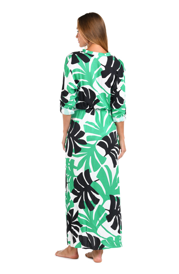 La Blanca Sunshine 79 Monstera Button Up Maxi Dress - FINAL SALE