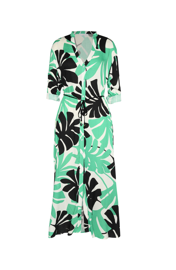 La Blanca Sunshine 79 Monstera Button Up Maxi Dress - FINAL SALE