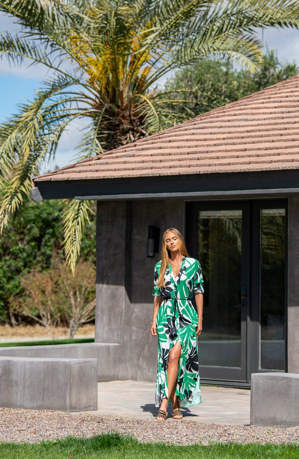 La Blanca Sunshine 79 Monstera Button Up Maxi Dress - FINAL SALE